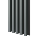 Grafito spalvos tašeliai ant juodos MDF plokštės | SOLID | 300x46x2750 mm | suformuotas apdailos skydas
