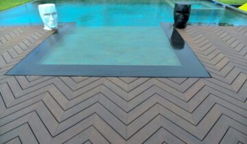 „Chevron“ bambuko terasinės lentos – prestižiniam terasos dizainui