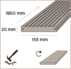 MOSO bamboo x-treme outdoor decking V-groove 155 dimensions