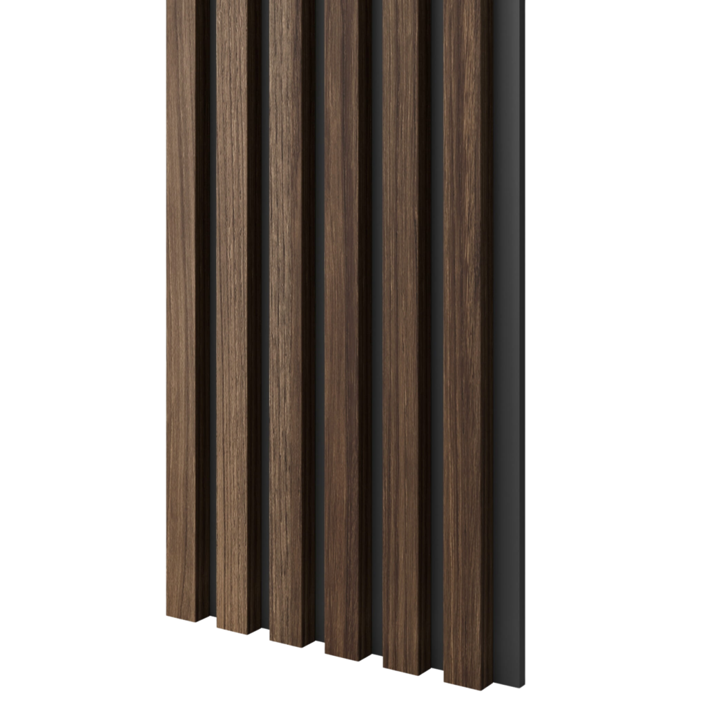 Klasikinio riešuto spalvos tašelių apdailos plokštės SLIM | 300x24x2750 mm