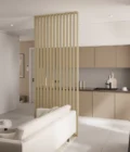 kambario ąžuolinė pertvara iš tašelių