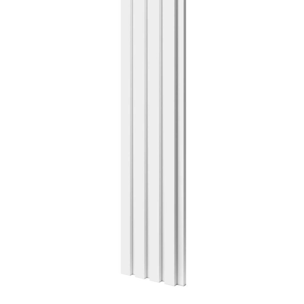 Baltos spalvos mini lamelių apdailos plokštė | 123 x 16 x 2750 mm | kodas - MIM12316WHITE