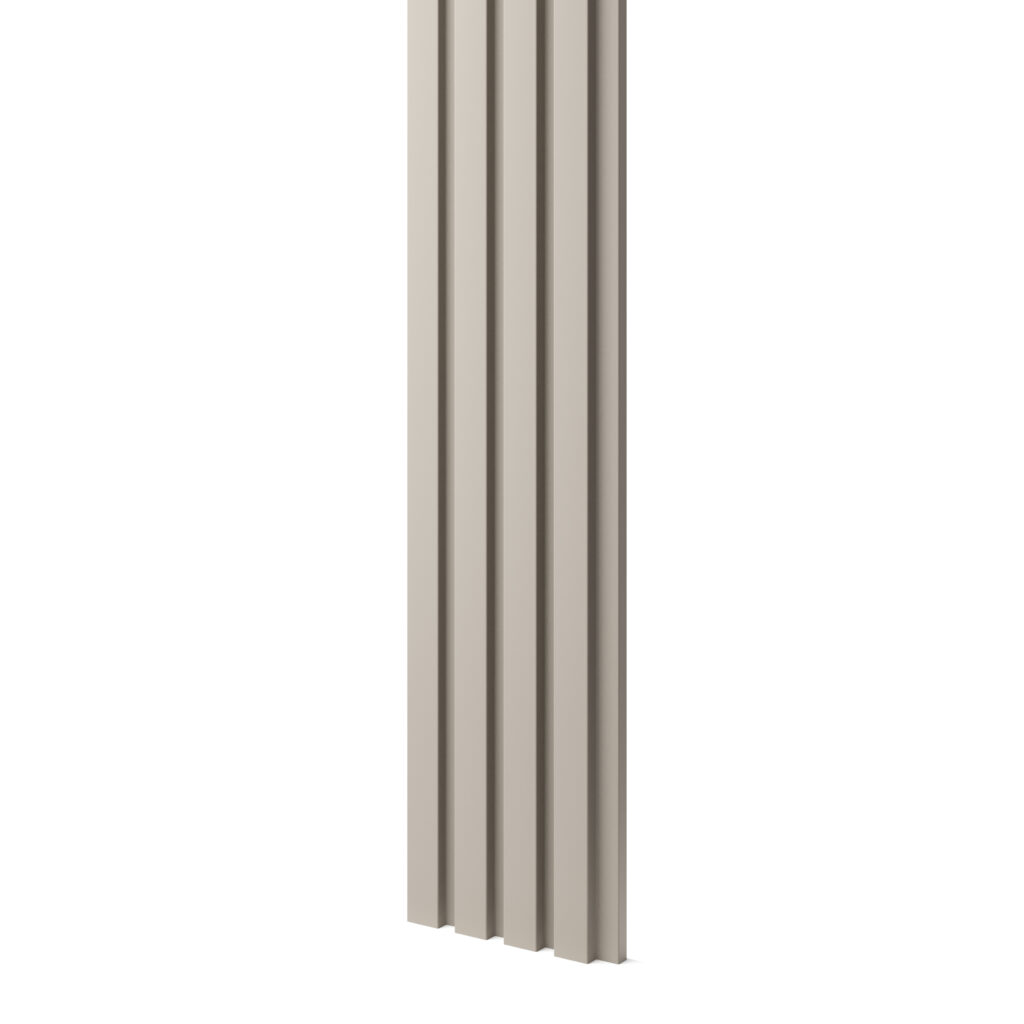 Biežinės spalvos mini lamelių apdailos plokštė | 123 x 16 x 2750 mm | kodas - MIM12316BEIGE