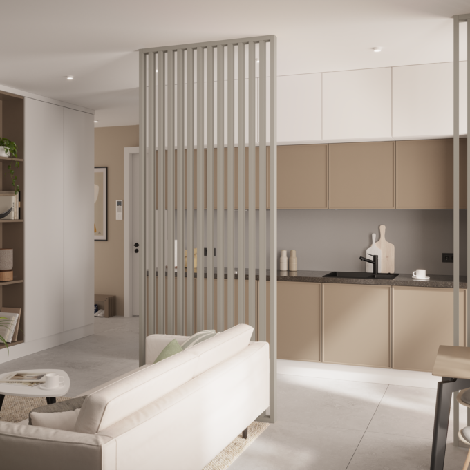 balta ažūrinė lamelių pertvara