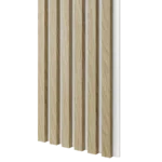 Europinio ąžuolo CPL Premium tašeliai ant baltos MDF plokštės | 300x24x2750 mm | suformuotas apdailos skydas SLIM
