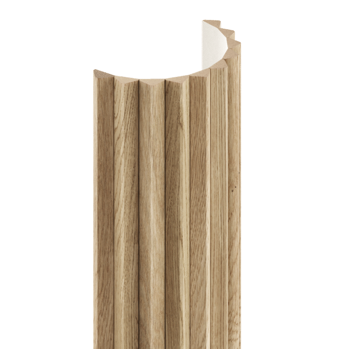 Ąžuolo lamelių lanksti apdailos plokštė ant audinio | TOPP kolekcija | 300 x 16 x 2750 mm