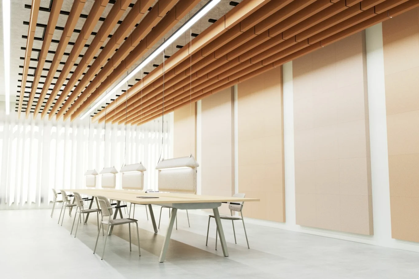 PET akustinės veltinio juostinės lubos